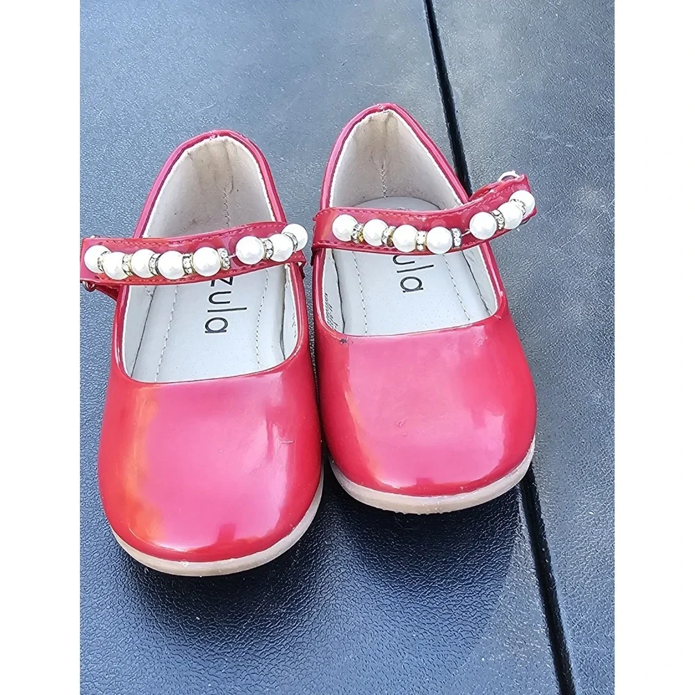 Zula Baby Girls Mary Jane Wedding‎ Toddlers Pearl Dress Shoes Size 5